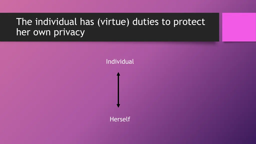 the individual has virtue duties to protect