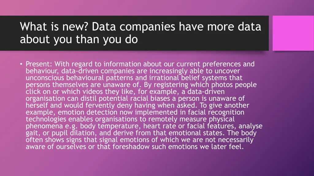 what is new data companies have more data about 1