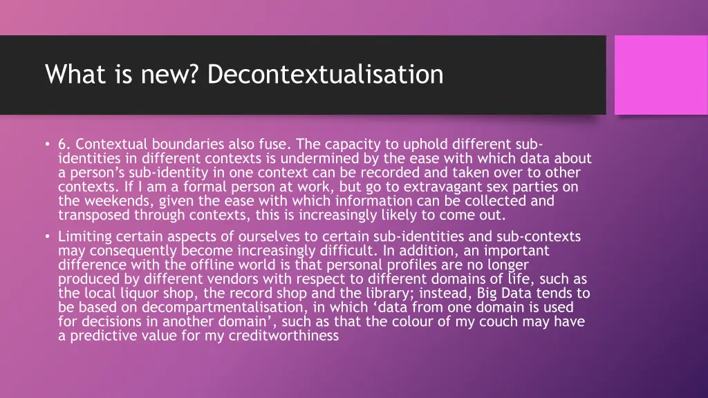 what is new decontextualisation