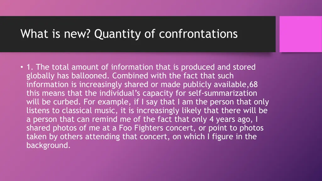 what is new quantity of confrontations