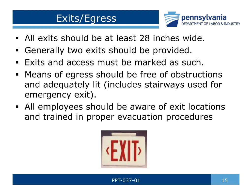 exits egress