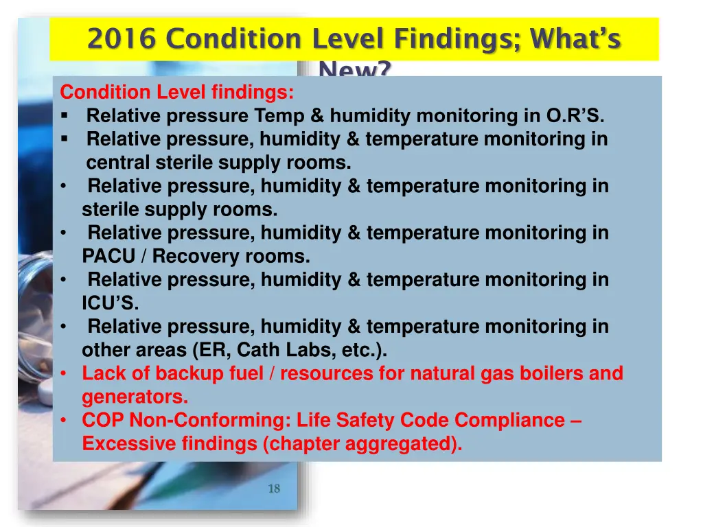 2016 condition level findings what