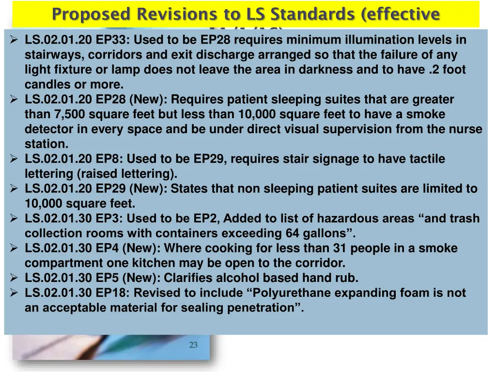 proposed revisions to ls standards effective 2