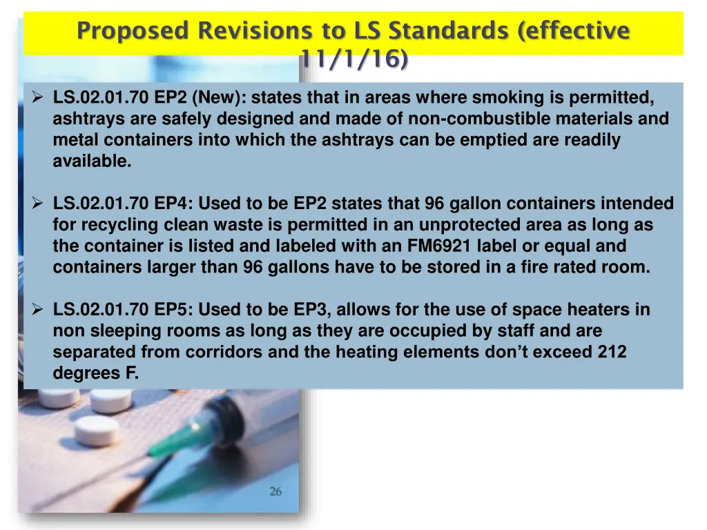 proposed revisions to ls standards effective 5