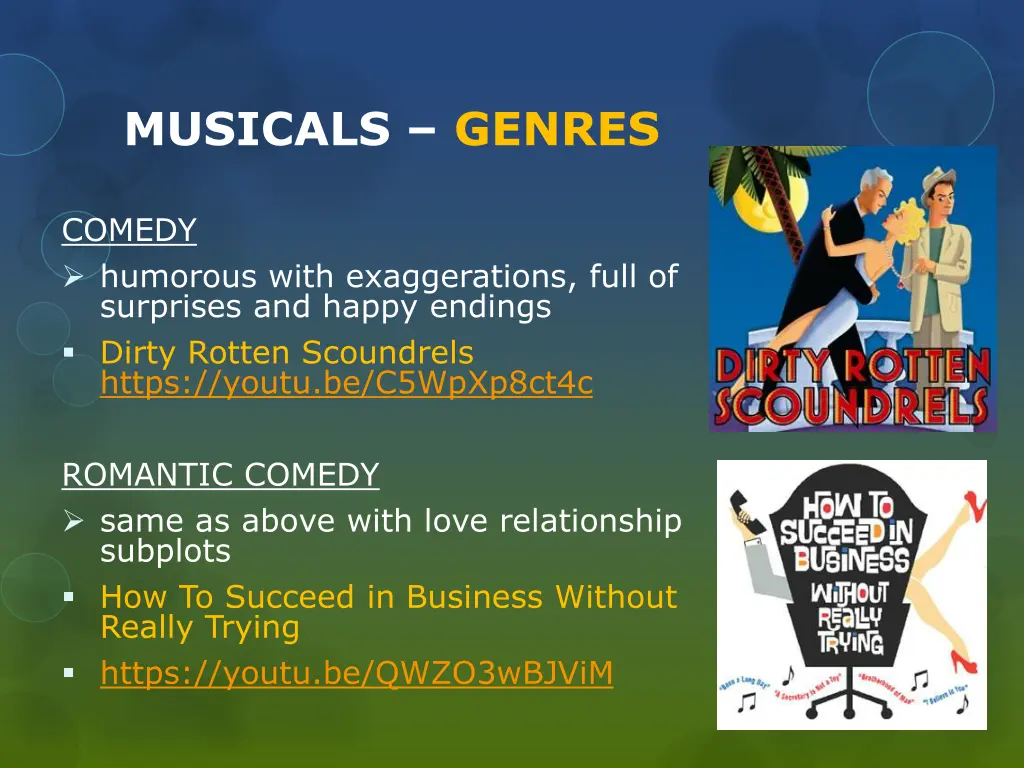 musicals genres