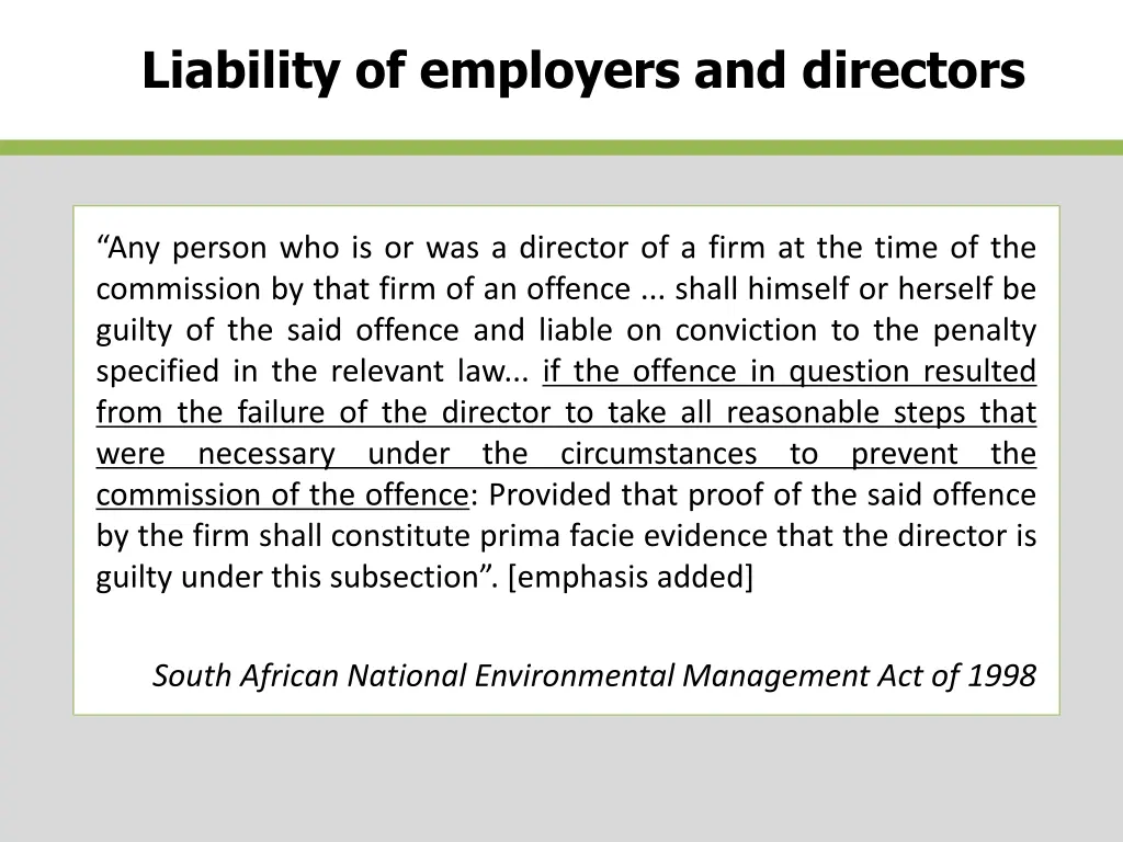 liability of employers and directors