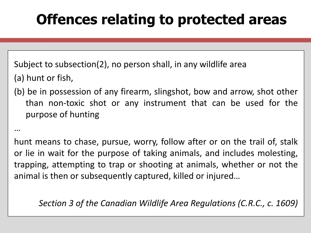 offences relating to protected areas 1