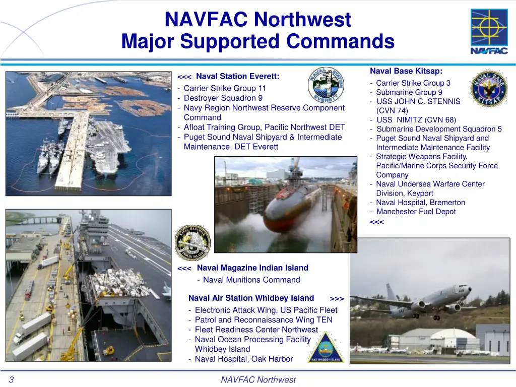 navfac northwest major supported commands