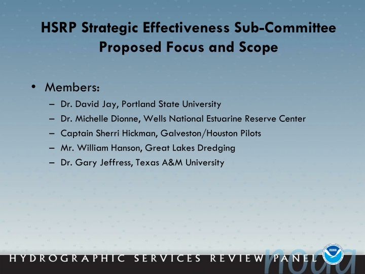 hsrp strategic effectiveness sub committee