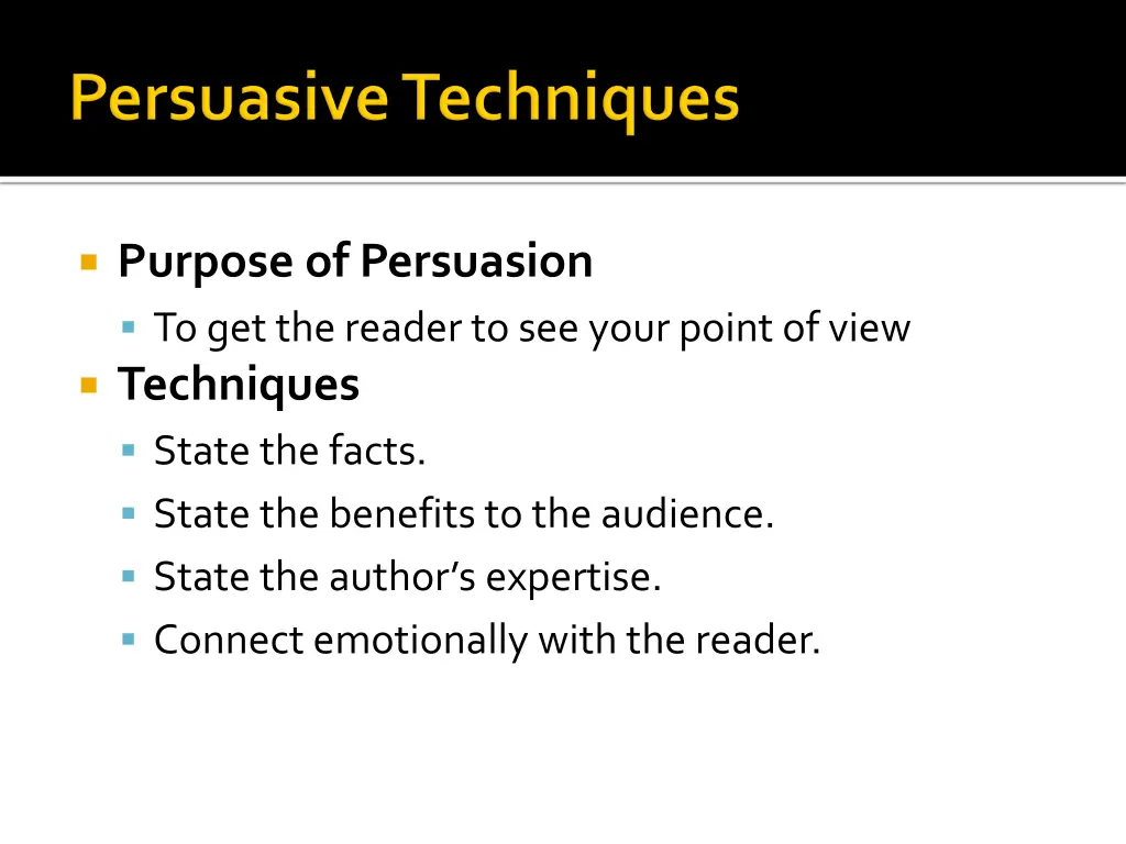 purpose of persuasion to get the reader