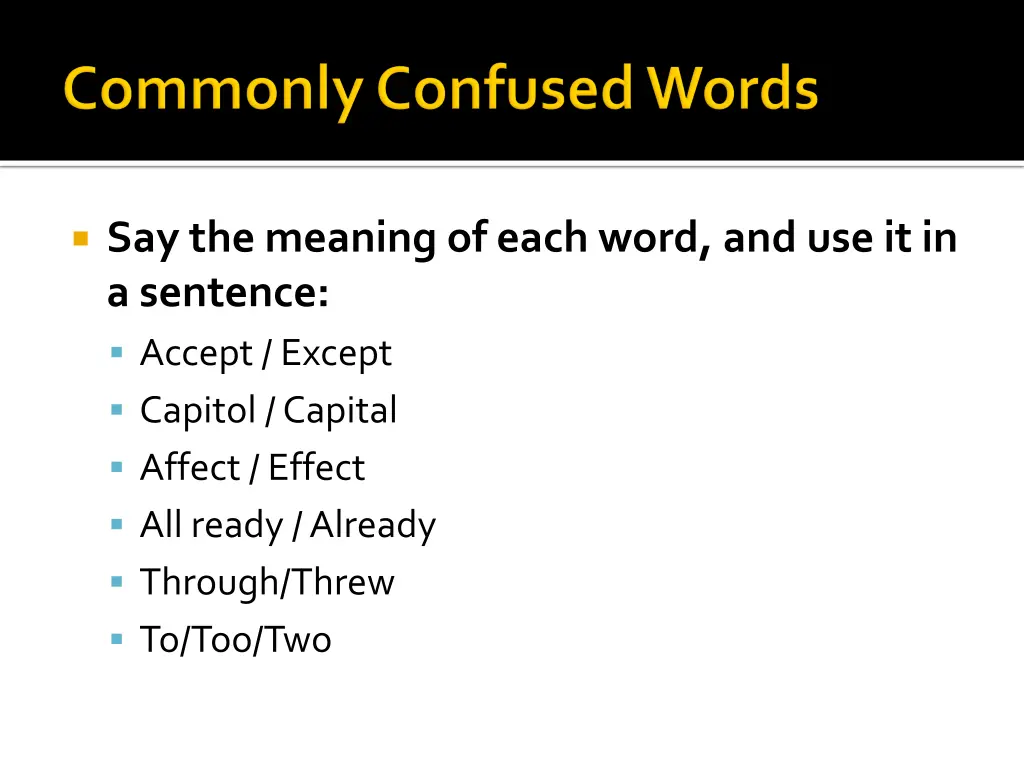 say the meaning of each word