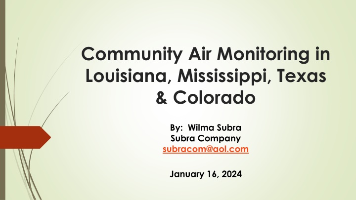 community air monitoring in louisiana mississippi