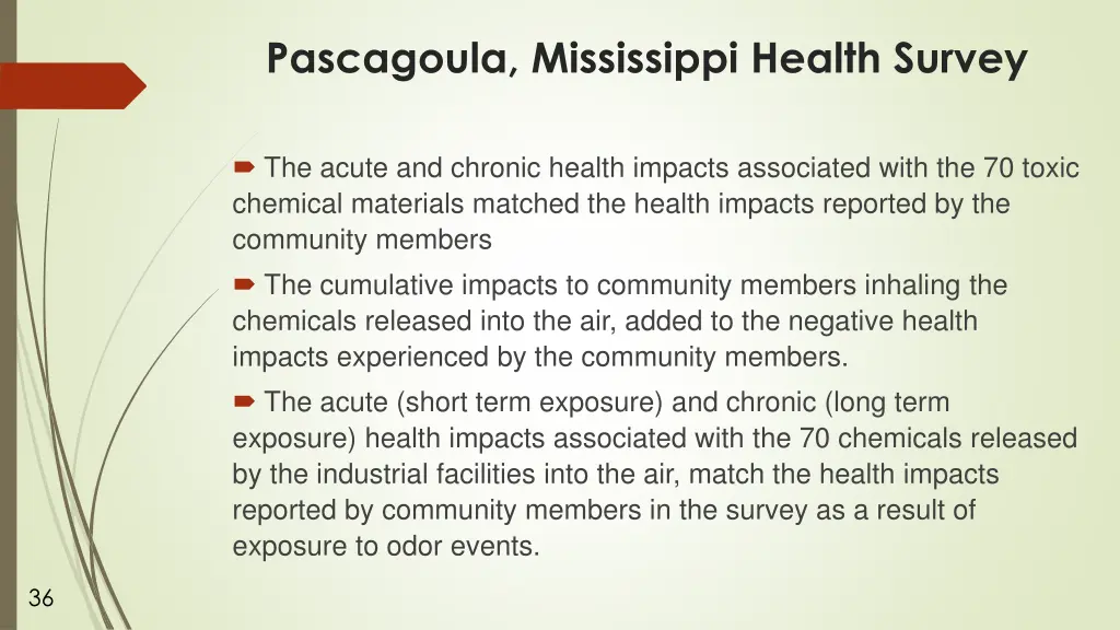 pascagoula mississippi health survey 6