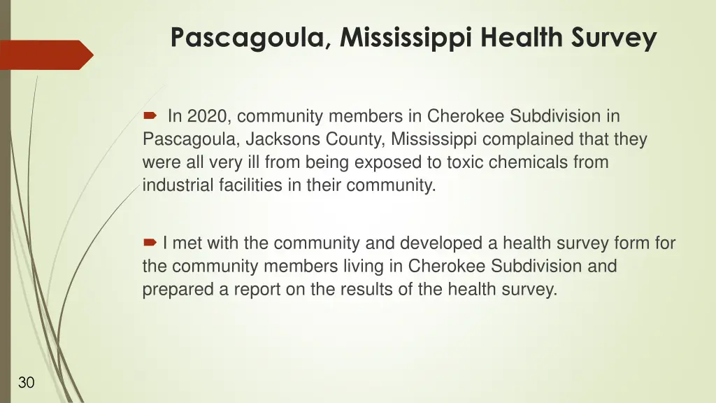 pascagoula mississippi health survey