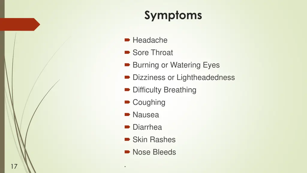 symptoms