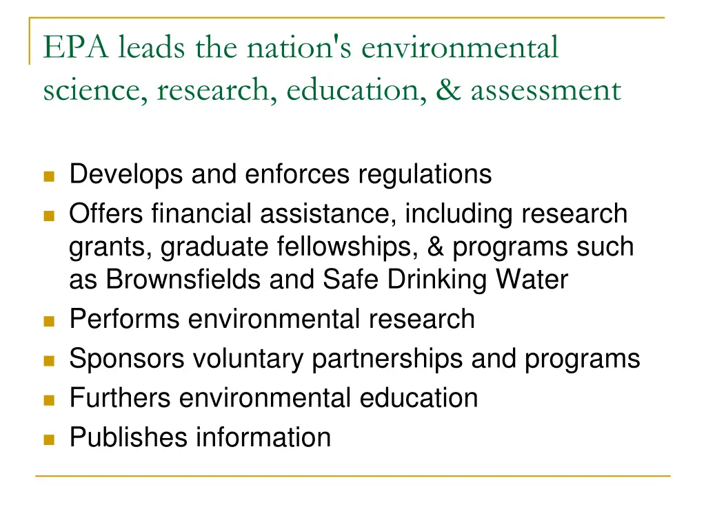 epa leads the nation s environmental science