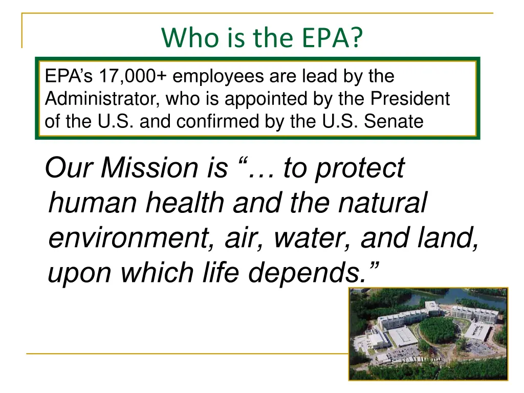 who is the epa