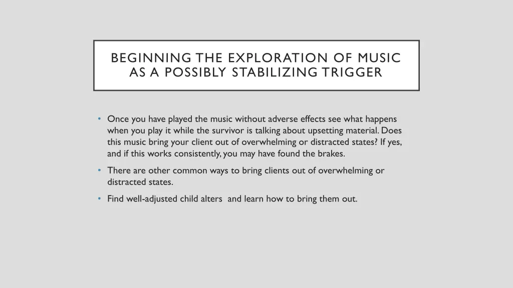 beginning the exploration of music as a possibly 2