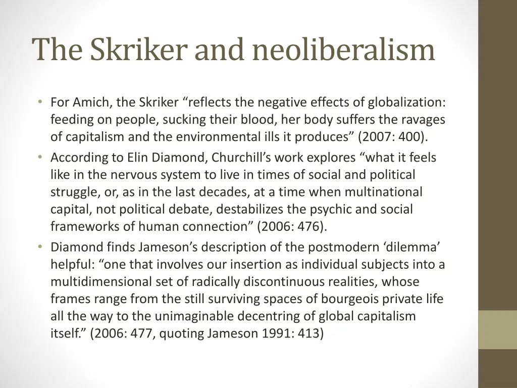 the skrikerand neoliberalism