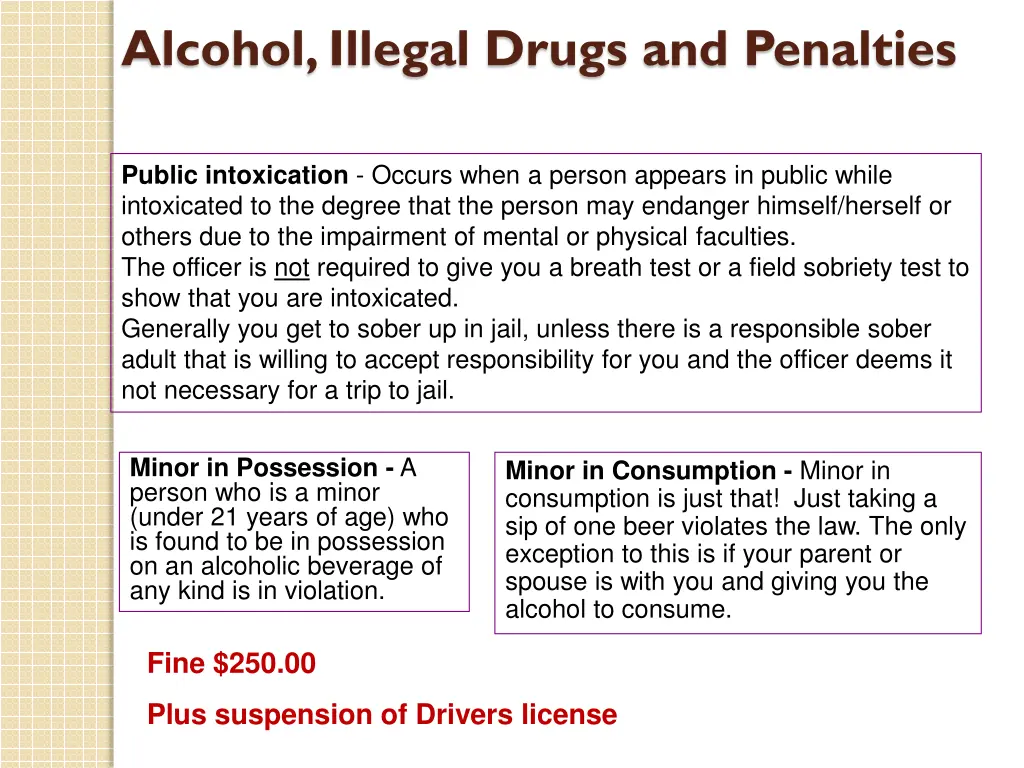 alcohol illegal drugs and penalties 1