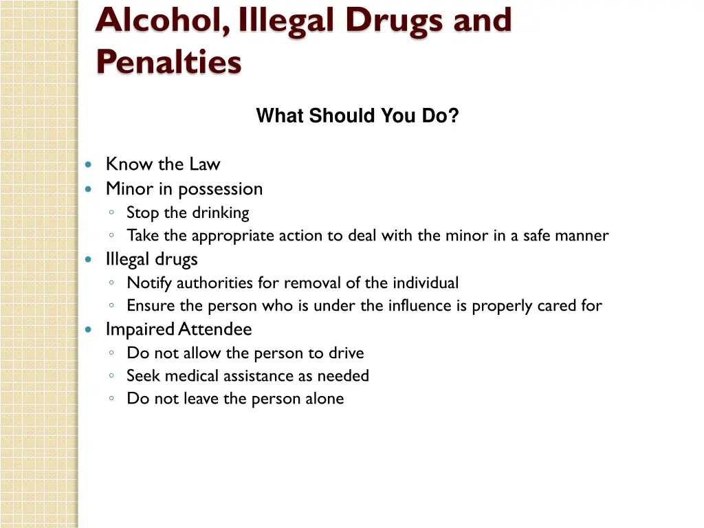 alcohol illegal drugs and penalties 6