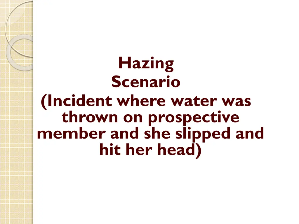 hazing scenario