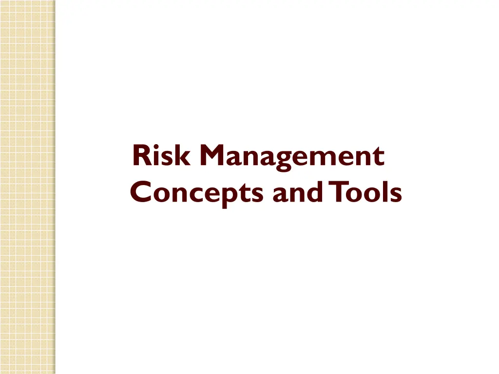 risk management concepts and tools