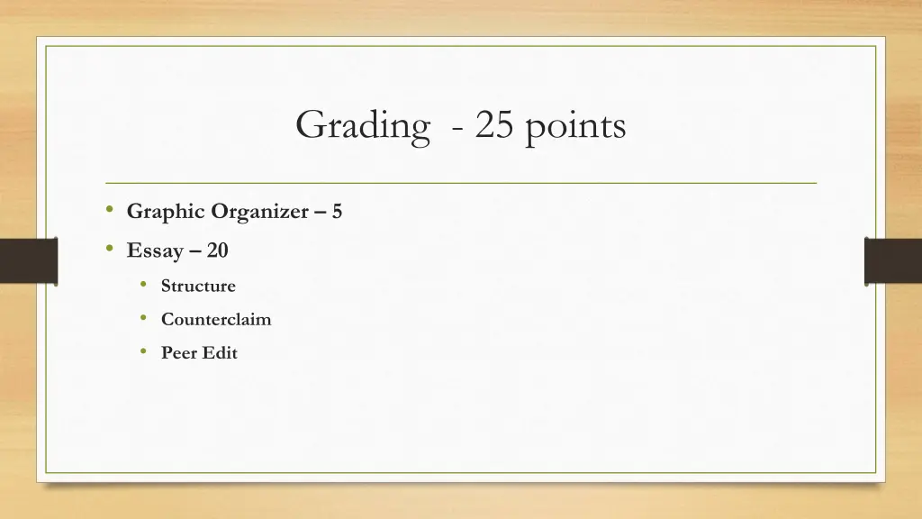 grading 25 points