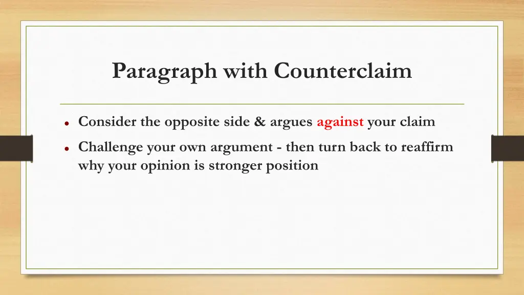 paragraph with counterclaim