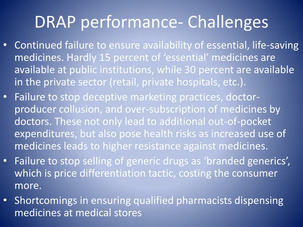 drap performance challenges