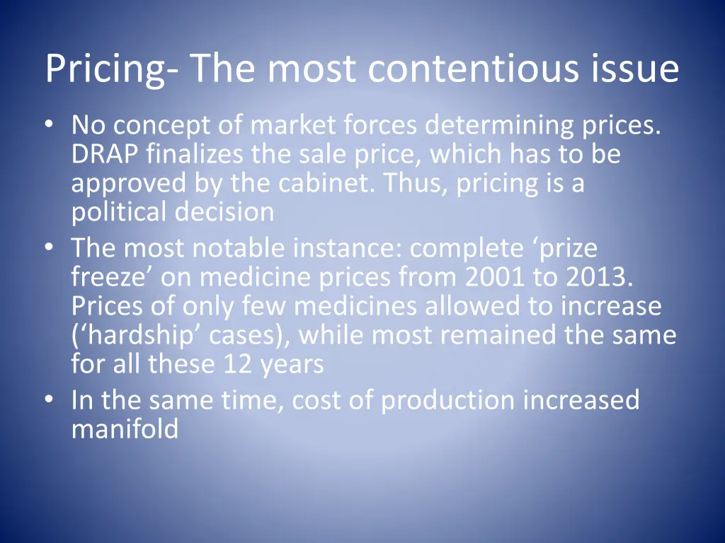 pricing the most contentious issue no concept