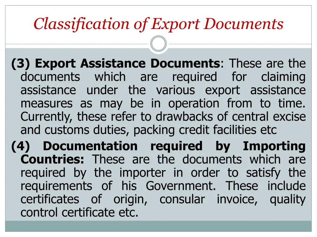 classification of export documents 5