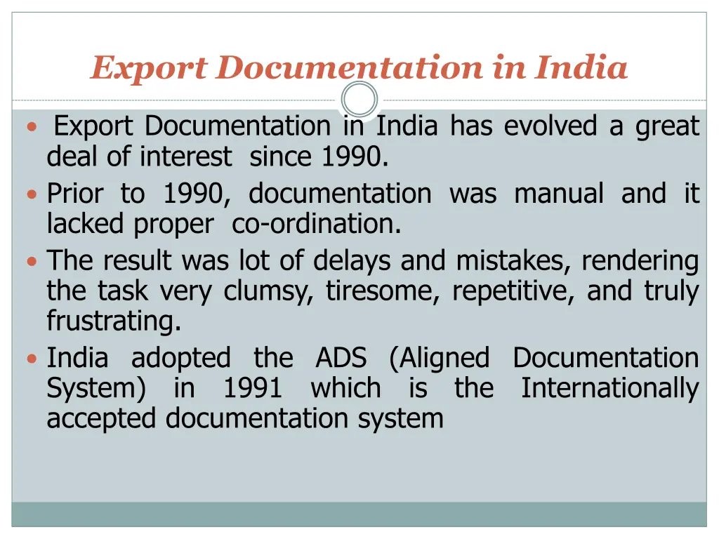 export documentation in india