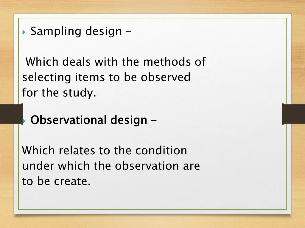 sampling design