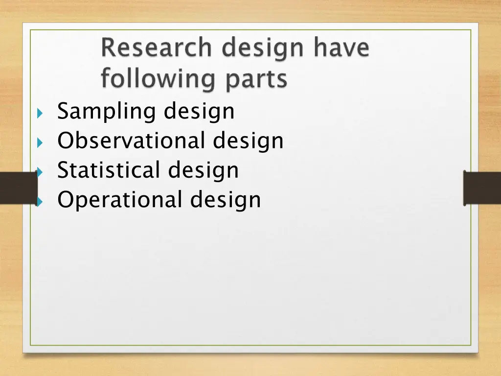 sampling design observational design statistical