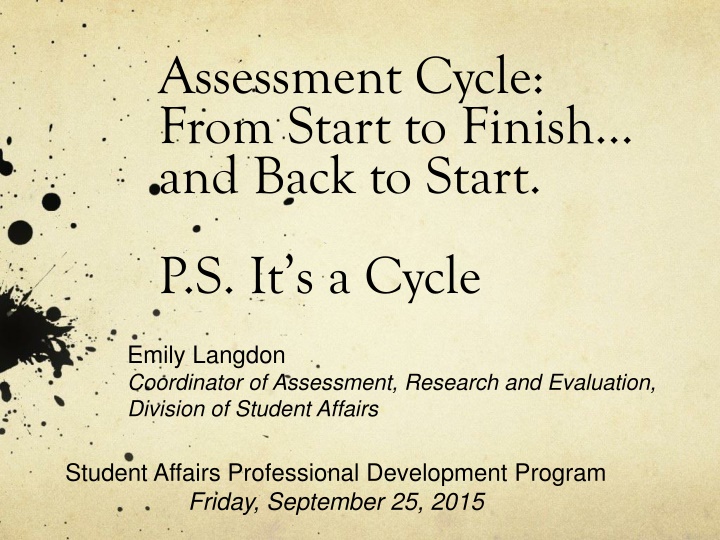 assessment cycle from start to finish and back