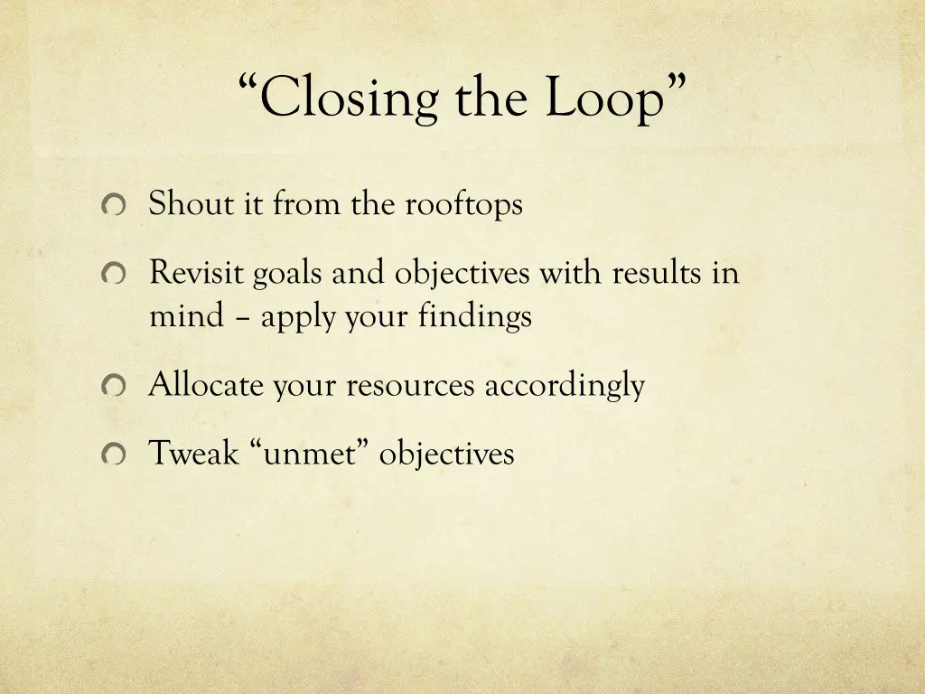 closing the loop