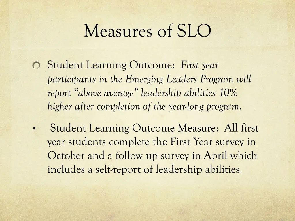 measures of slo