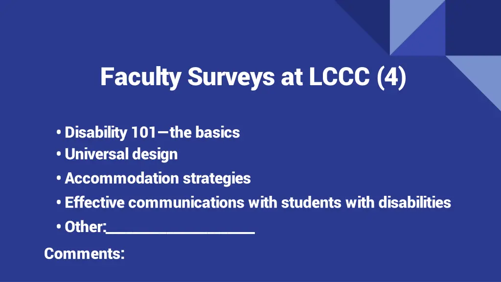 faculty surveys at lccc 4