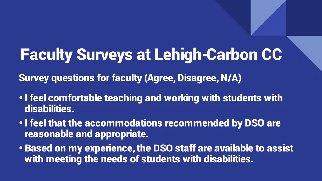 faculty surveys at lehigh carbon cc