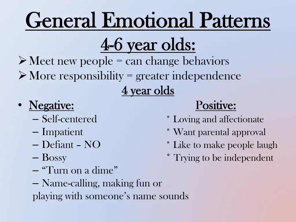 general emotional patterns general emotional