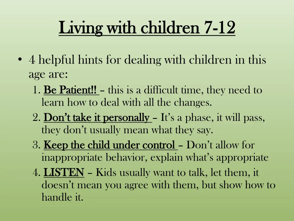 living with children 7 living with children 7 12