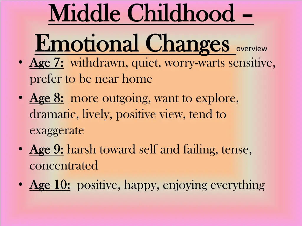 middle childhood middle childhood emotional