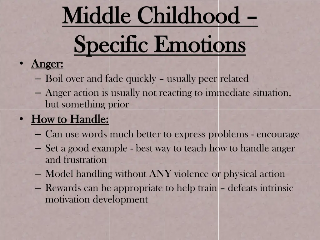 middle childhood middle childhood specific