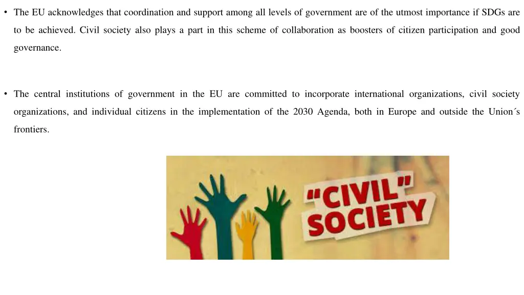 the eu acknowledges that coordination and support