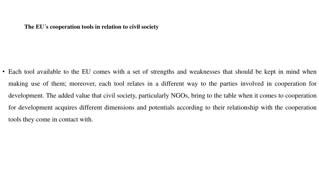 the eu s cooperation tools in relation to civil