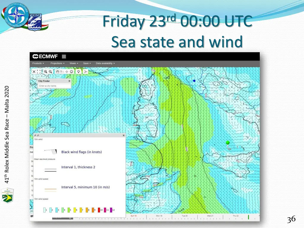 friday 23 rd 00 00 utc sea state and wind