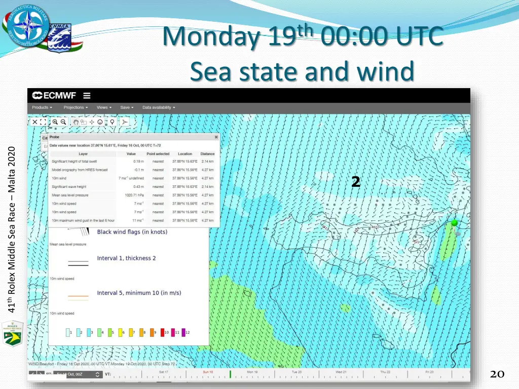 monday 19 th 00 00 utc sea state and wind