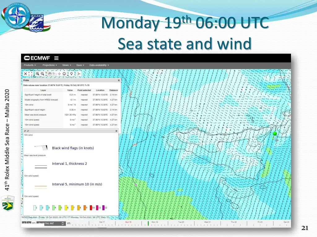 monday 19 th 06 00 utc sea state and wind