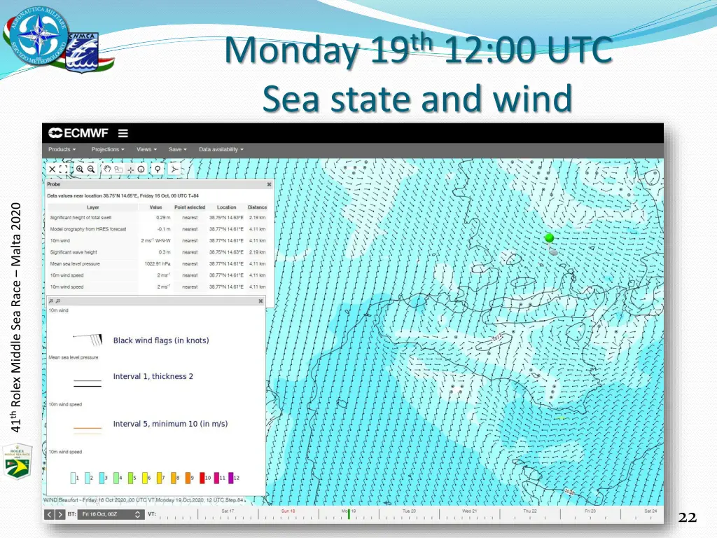 monday 19 th 12 00 utc sea state and wind